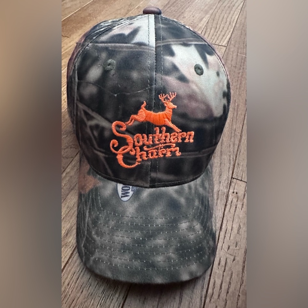 Southern Charm Camouflage Hat with Orange Logo